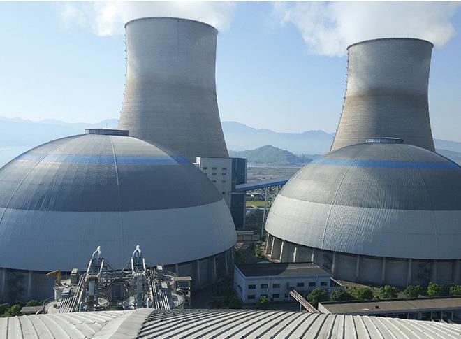 浙江国华宁海电厂二期圆形煤场钢网架穹顶